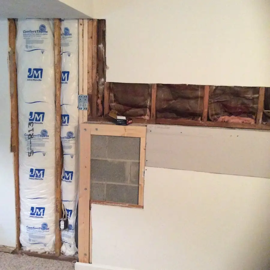Wall insulation replacement during Structural Drying in University